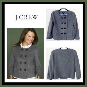 J. Crew Pippa Grey Wool/Cashmere Blend Double Breasted Peacoat Size 4